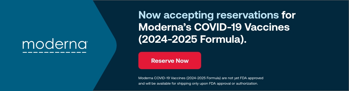 Moderna covid 2024 through 2025 vaccine reservation banner